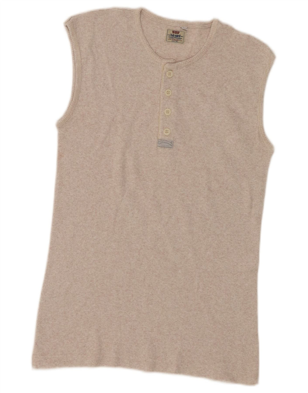 Levi's Top sin mangas para mujer Reino Unido 44 Algodón moteado beige grande