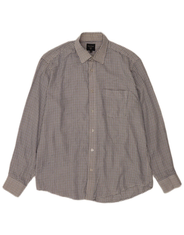 Camisa James Pringle para hombre con cuadros blancos medianos