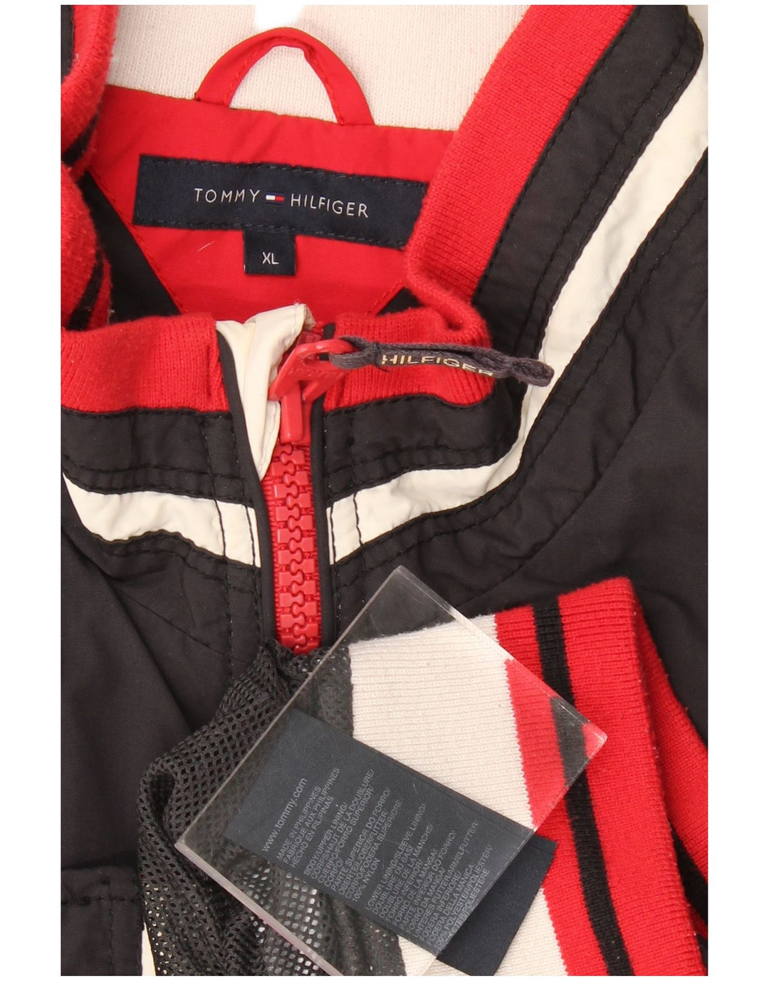 TOMMY HILFIGER Mens Bomber Jacket UK 42 XL Black Nylon