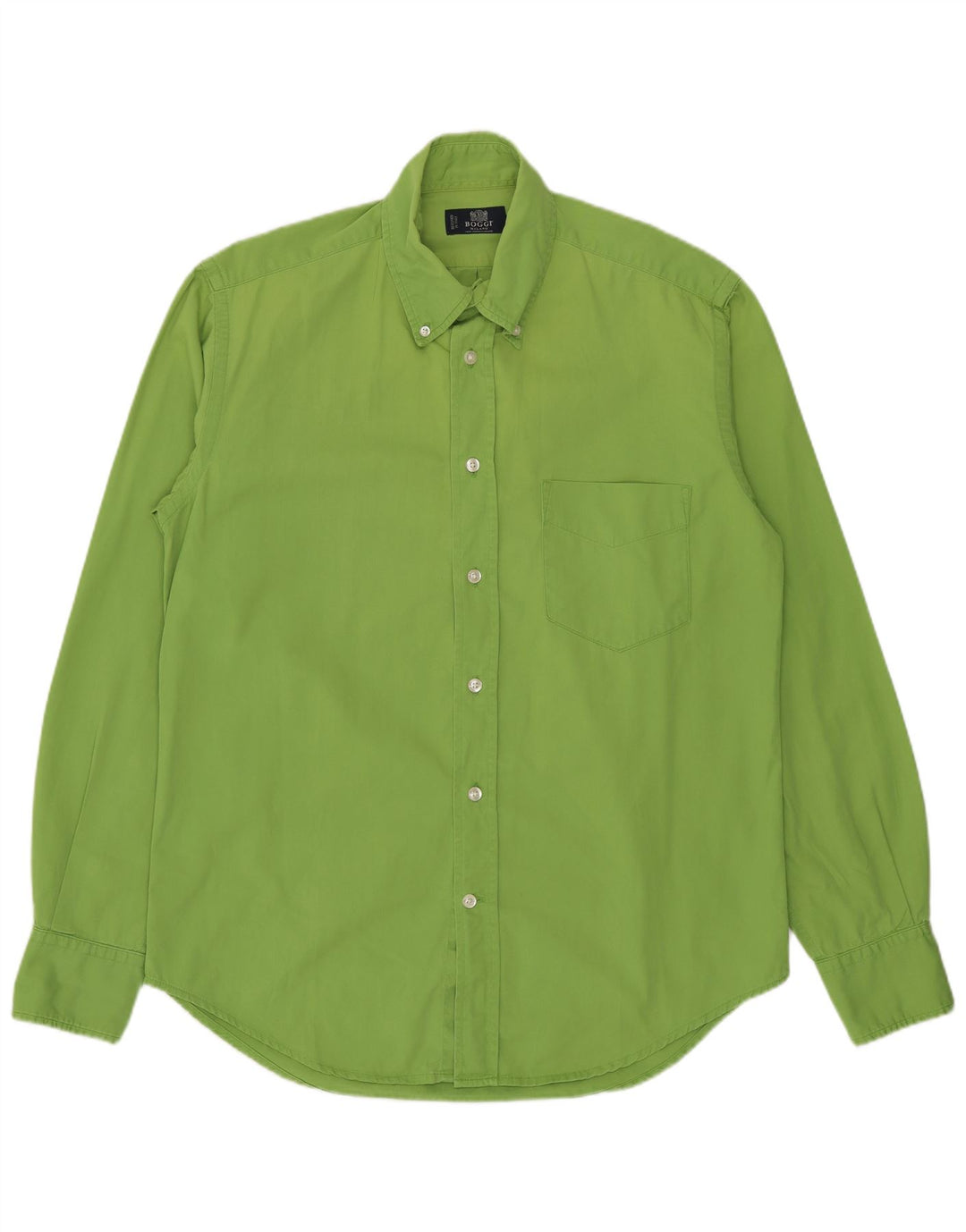 Camisa Boggi Hombre Small Verde Algodón