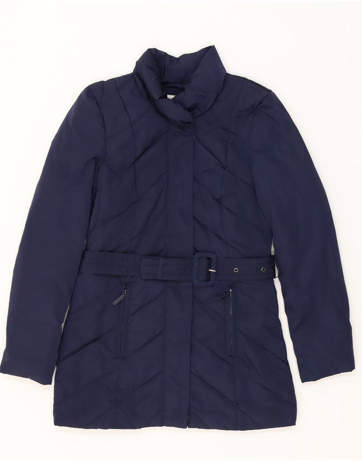 MONSOON Abrigo acolchado para mujer UK 10 Small Azul marino Poliéster