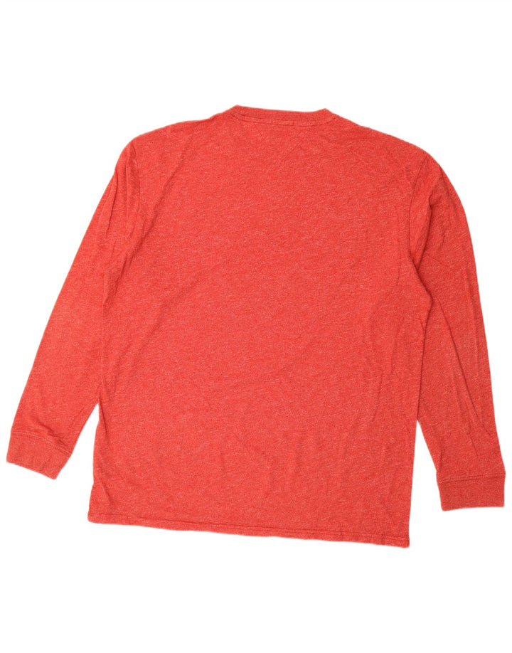 Tommy Hilfiger Top gráfico de ajuste regular para hombre, manga larga, 2XL, moteado rojo