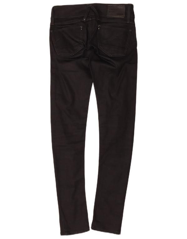 Pantalones Casuales Ajustados Para Mujer G-Star W24 L33 Algodón Negro