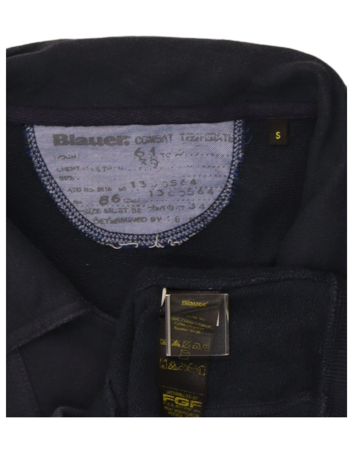 Blauer Mujer Chándal Top Chaqueta UK 10 Small Azul Marino Algodón