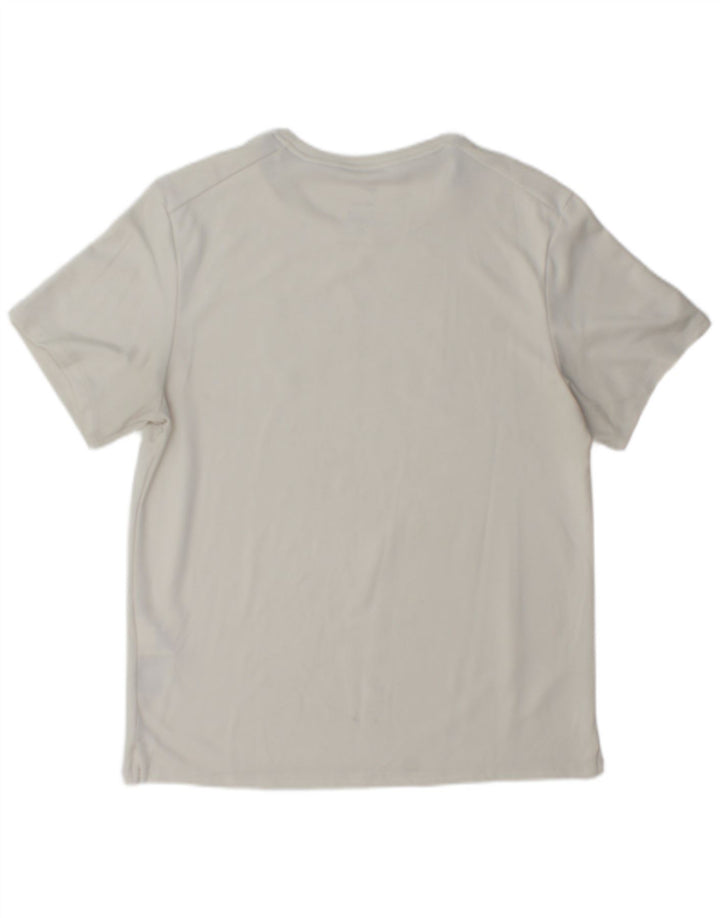 Nike Dri Fit Graphic Camiseta para hombre, talla pequeña, poliéster blanco
