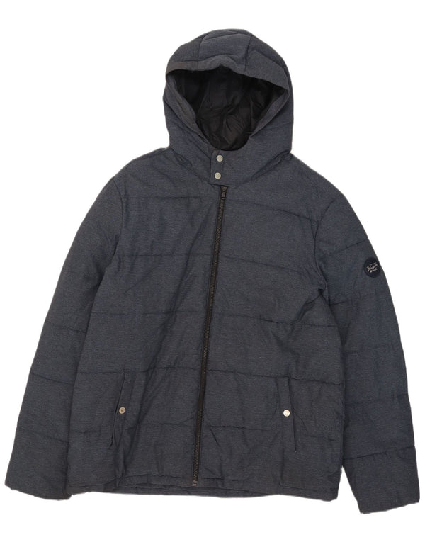 Chaqueta acolchada con capucha para hombre Penguin UK 44 2XL Poliamida azul marino
