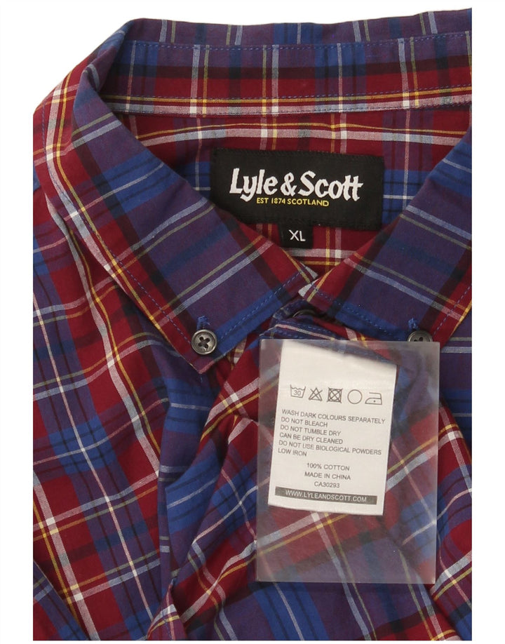 Lyle & Scott Camisa Hombre XL Algodón A Cuadros Azul
