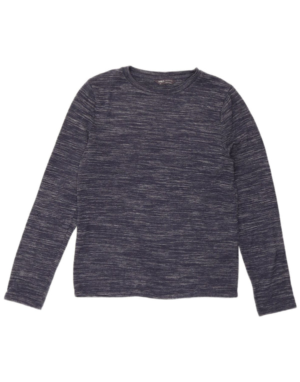 Marks & Spencer Top para mujer de manga larga UK 40 Small Azul marino moteado