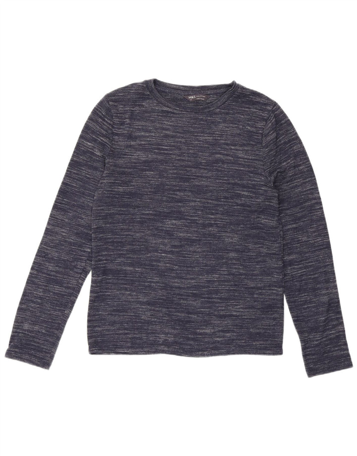 Marks & Spencer Top para mujer de manga larga UK 40 Small Azul marino moteado