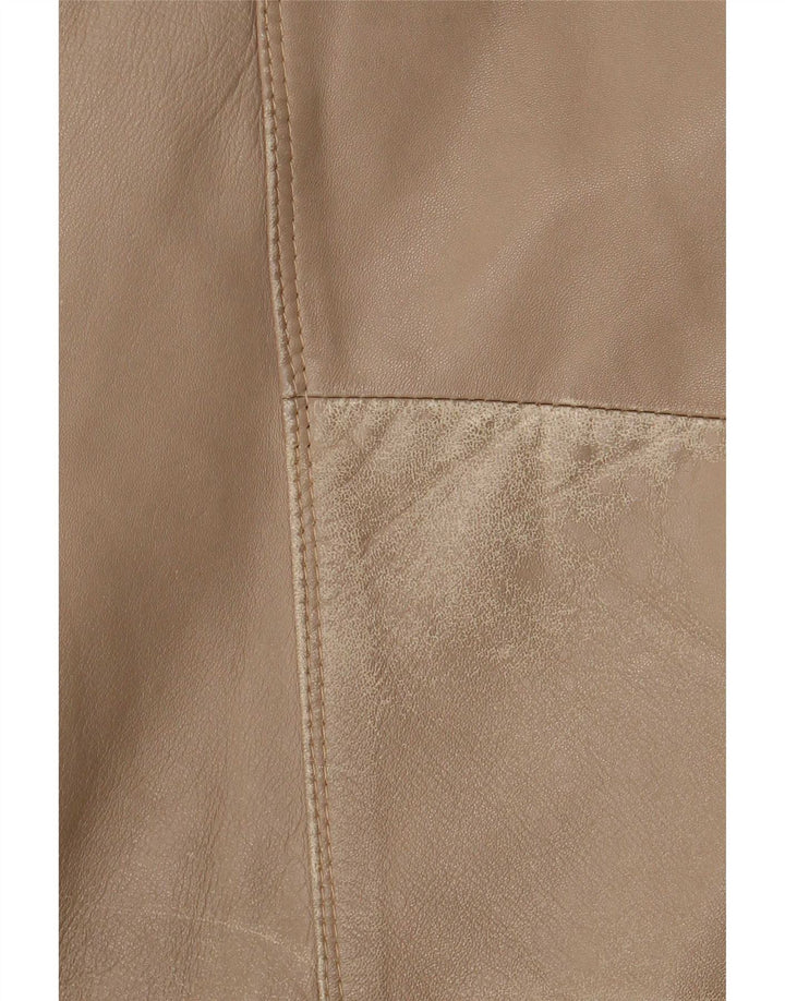 Chaqueta de cuero vintage para hombre Reino Unido 42 XL Beige