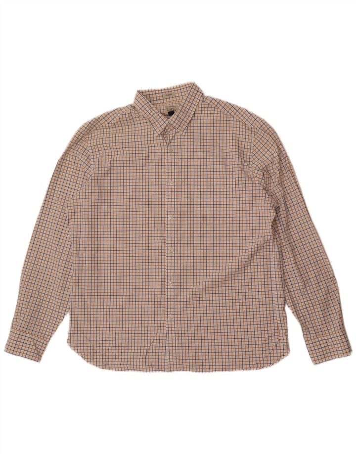 J. Crew Camisa de corte clásico para hombre XL Algodón a cuadros blancos