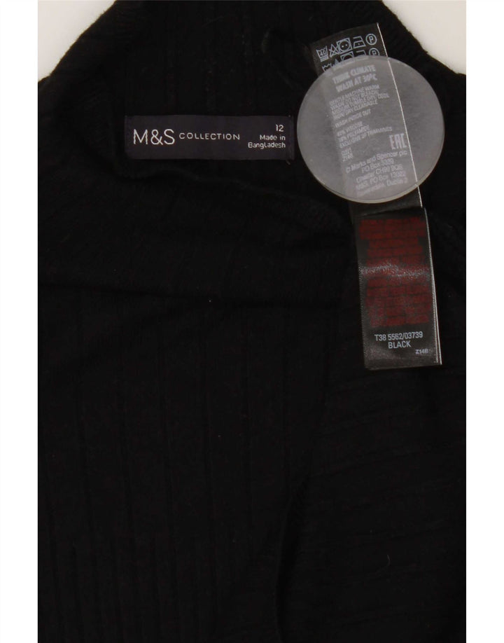 Marks & Spencer suéter con cuello vuelto para mujer, talla M, viscosa negra, Reino Unido 42