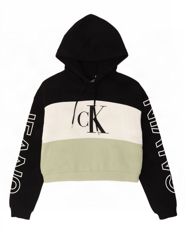 Calvin Klein Jeans - Sudadera con capucha para mujer, talla grande, color negro