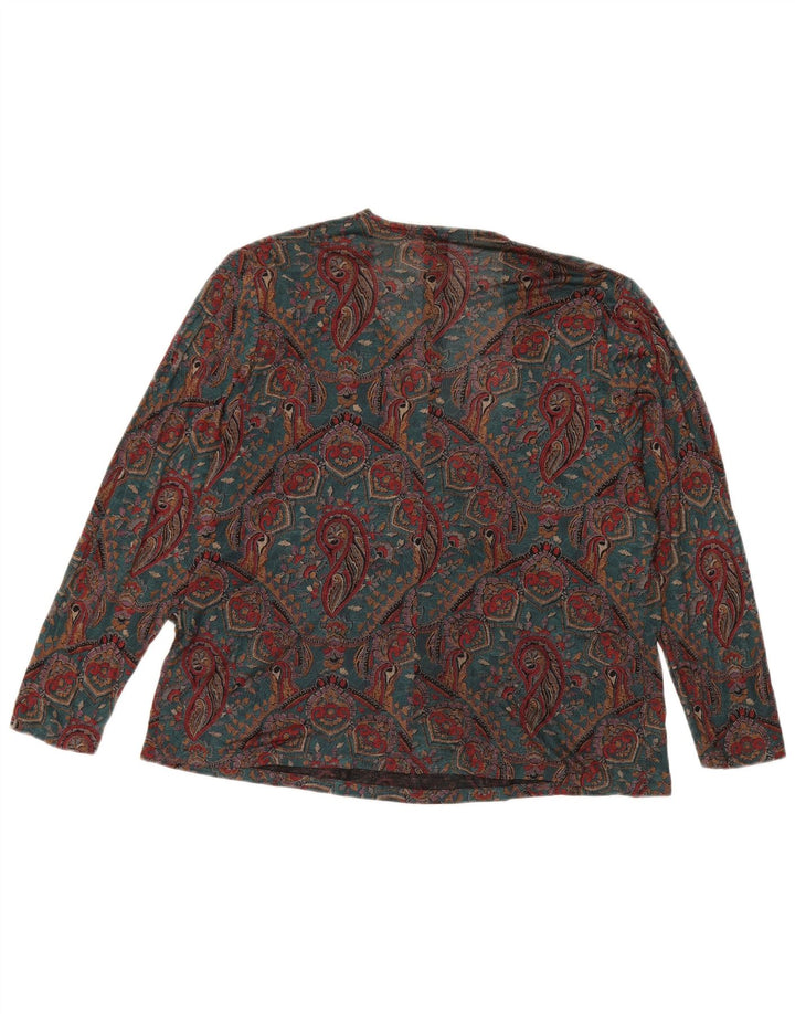 Vintage mujer blusa Top Reino Unido 14 medio multicolor Paisley