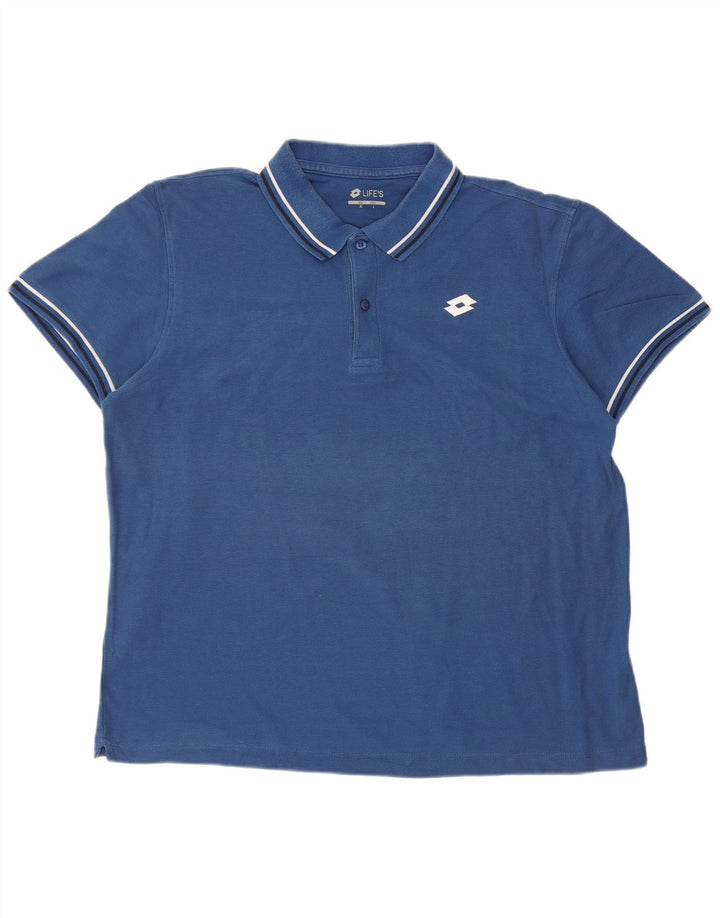 LOTTO Polo Hombre Algodón Azul Grande