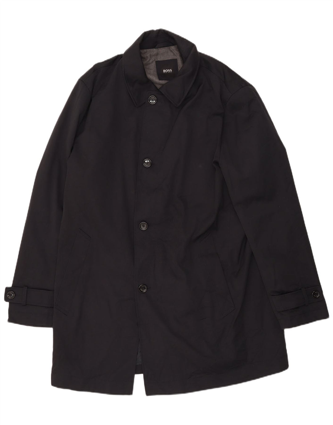 Hugo Boss Abrigo para hombre EU 56 3XL Algodón negro