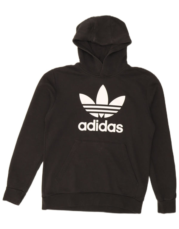 Adidas - Sudadera con capucha para niños, 13-14 años, algodón negro