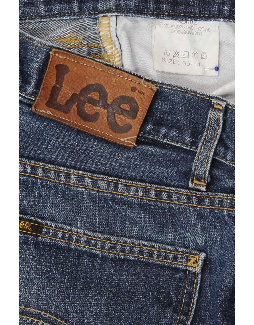 Lee Vaqueros Rectos Regulares Para Hombre W36 L34 Algodón Azul