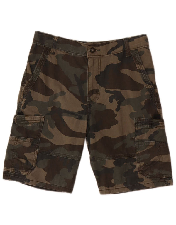 Wrangler Pantalones cortos cargo para niños 13-14 años W26 Algodón de camuflaje verde