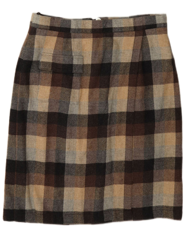 Falda lápiz para mujer Bardehle UK 12 Medium W30 Lana a cuadros marrón