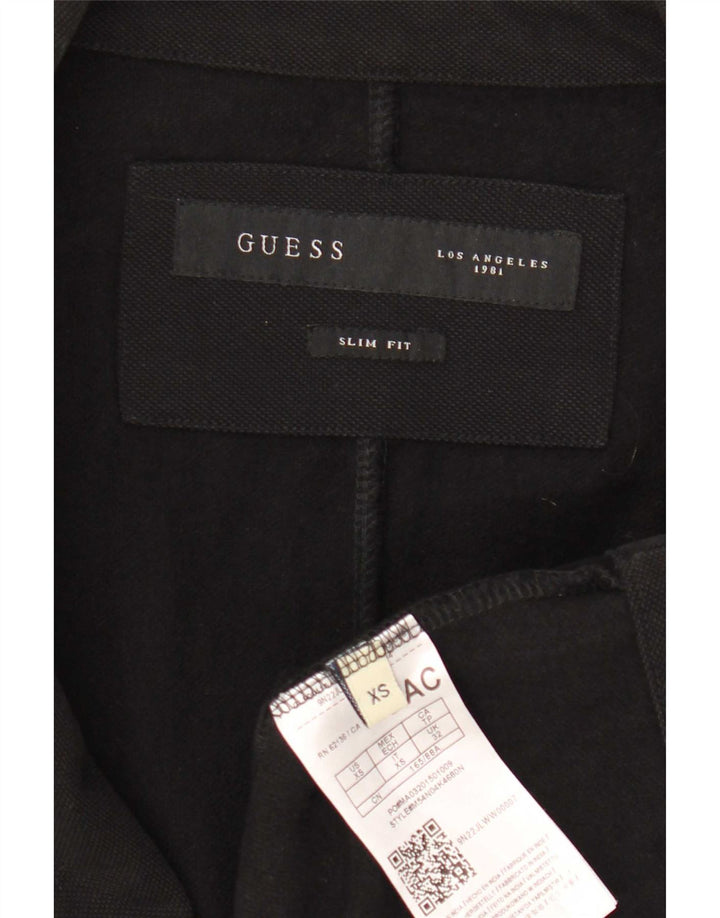 Guess Chaqueta Blazer Slim Fit con 2 Botones para Hombre UK 32 2XS Algodón Negro