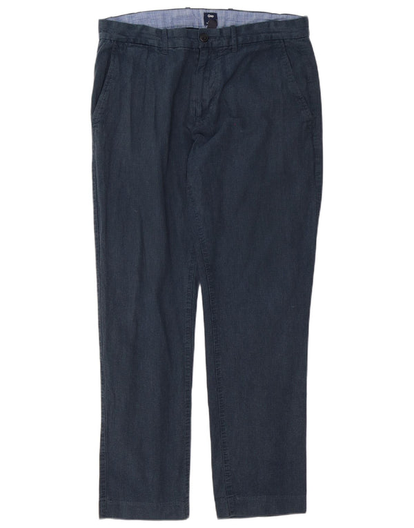 Gap Pantalón chino slim fit para hombre W32 L30 Algodón de pata de gallo azul marino