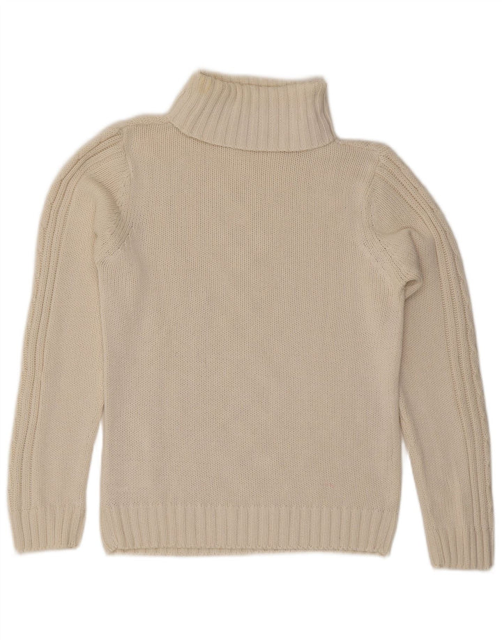 ESMARA Suéter tipo jersey con cuello vuelto para mujer UK 14 Medium Off White Cotton