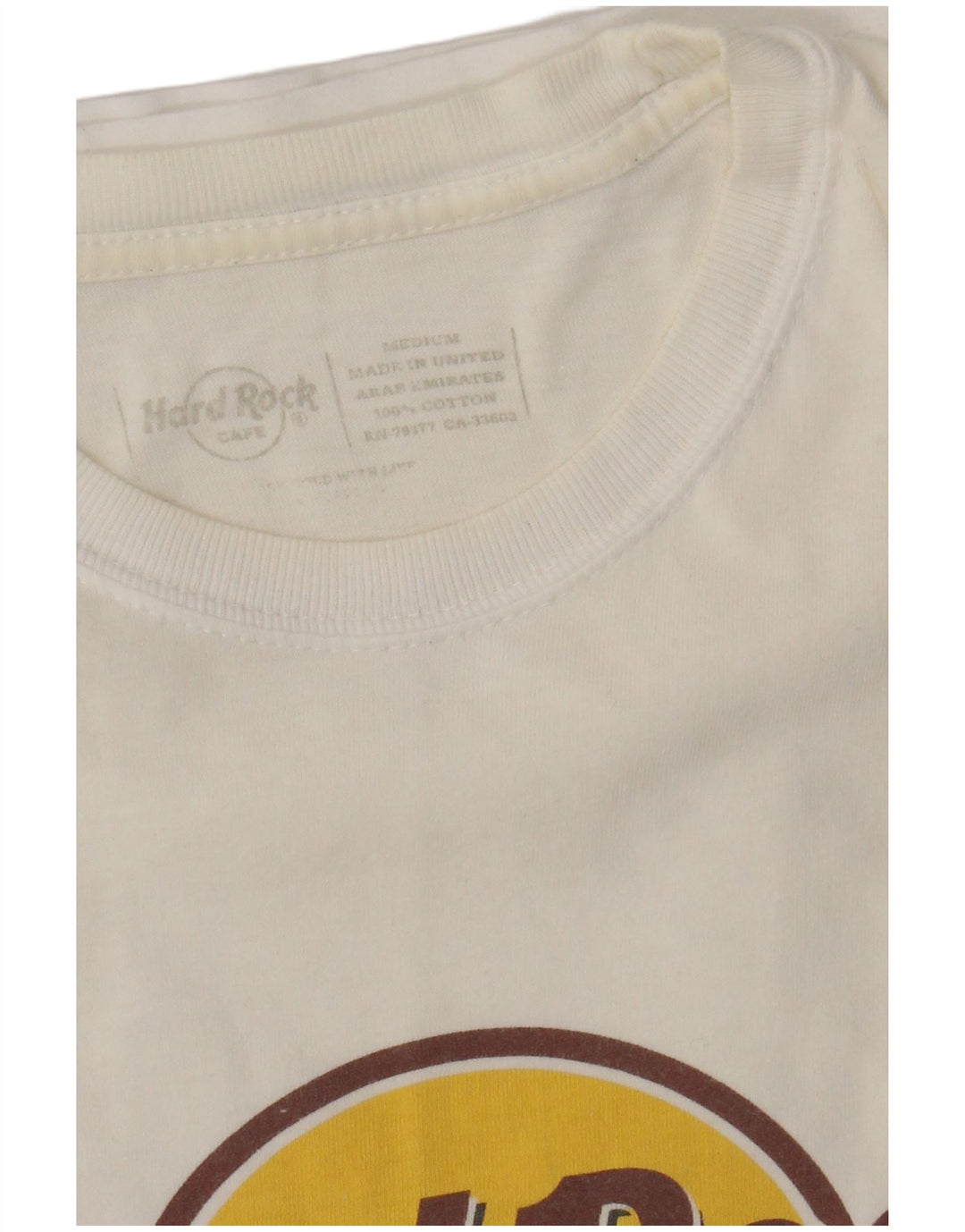 Hard Rock Cafe Mens Paris Graphic Camiseta Top Medio Algodón Blanco