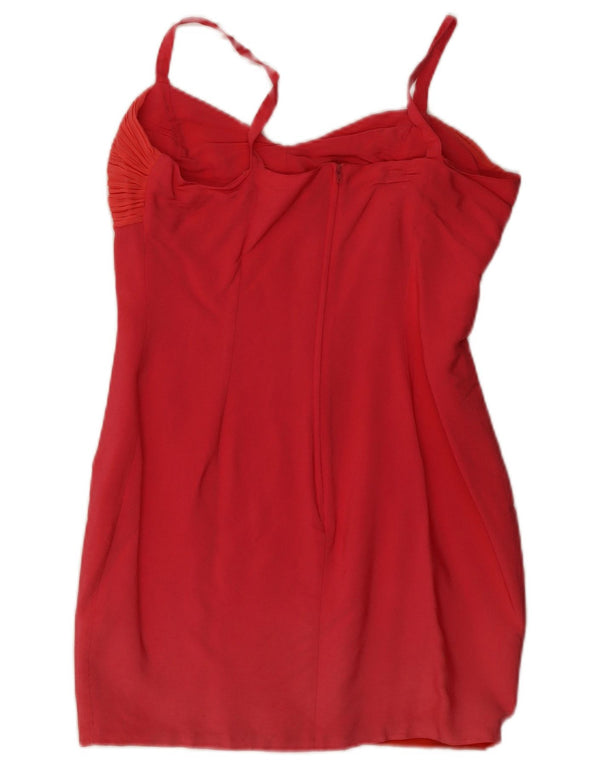 Vintage Womens Mini Sleeveless Bodycon Dress UK 12 Medium Red Viscose