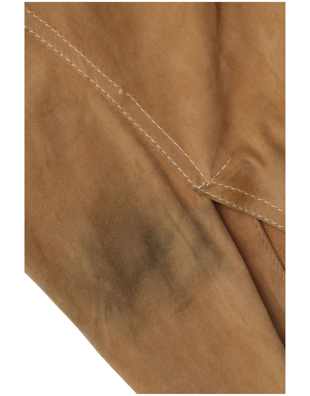 Vintage mujer 3 botones ante Blazer chaqueta Reino Unido 14 beige medio