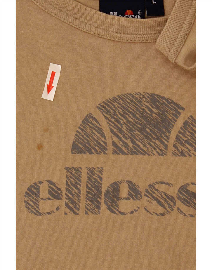 Ellesse Top gráfico para mujer de manga larga UK 46 Large Marrón