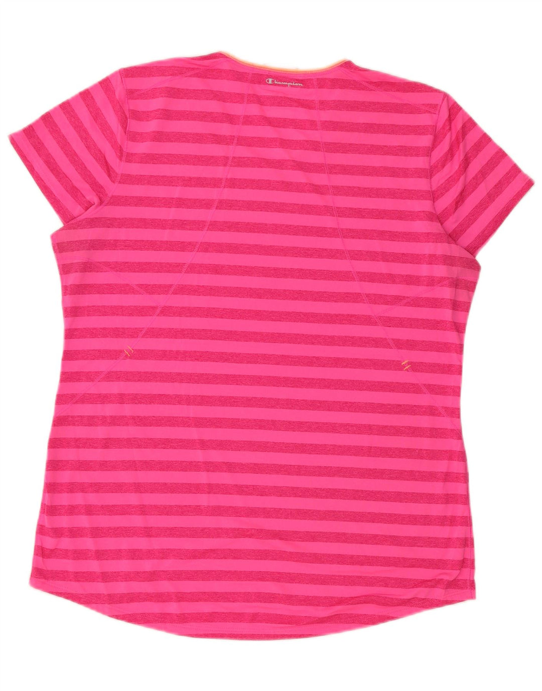 Champion Camiseta para mujer Top UK 46 Grande Rosa Poliéster a rayas