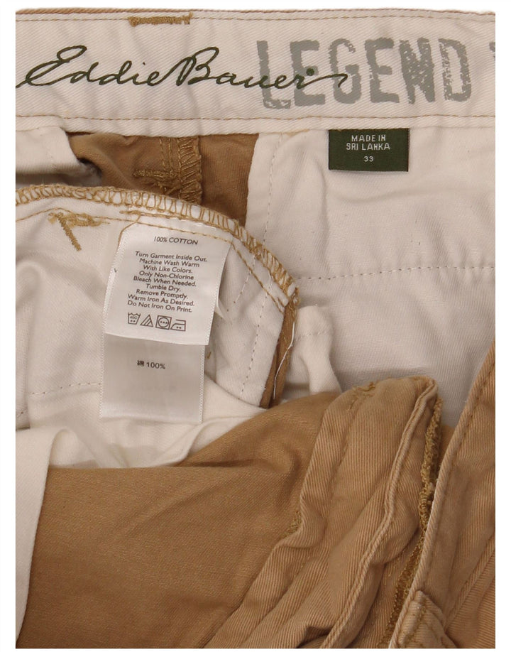EDDIE BAUER Pantalones cortos chinos para hombre W33 Algodón caqui medio