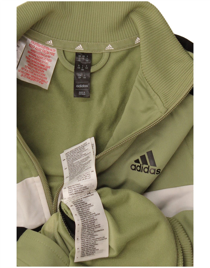 Adidas Chaqueta de chándal para niños 9-10 años Caqui Colorblock Poliéster