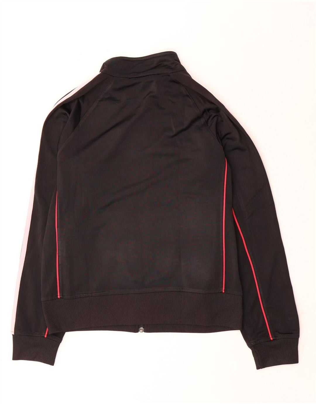 Adidas Mujer Chándal Top Chaqueta UK 12 Mediano Negro Poliéster