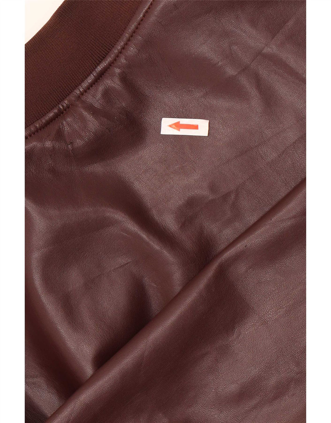 Zara Hombre Chaqueta Bomber De Piel Sintética UK 38 Poliéster Marrón Medio