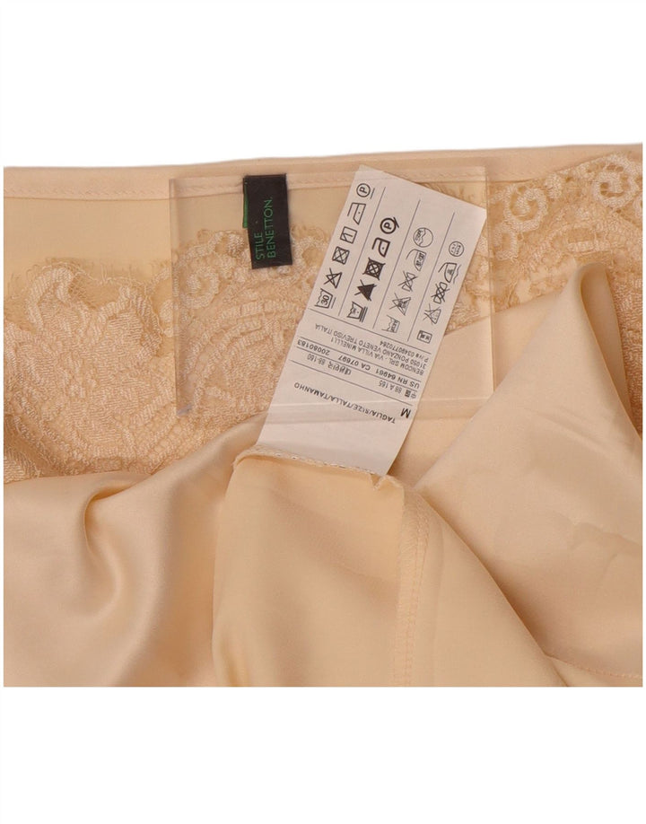Benetton Top Camisola Mujer ES 42 Medio Beige Poliéster