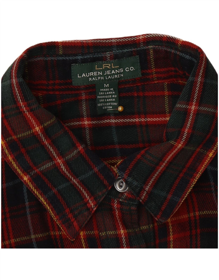 Ralph Lauren Camisa de franela para mujer Reino Unido 14 Algodón a cuadros rojos medianos