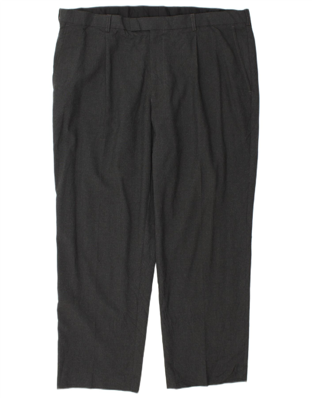 Marks & Spencer Pantalón de traje cónico para hombre W42 L29 Poliéster gris