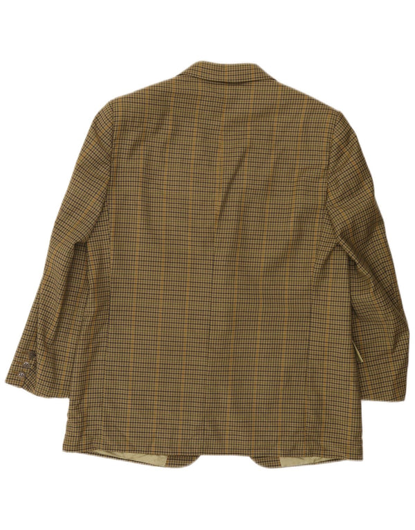 Vintage hombres 2 botones Blazer chaqueta Reino Unido 38 Medium Khaki Check