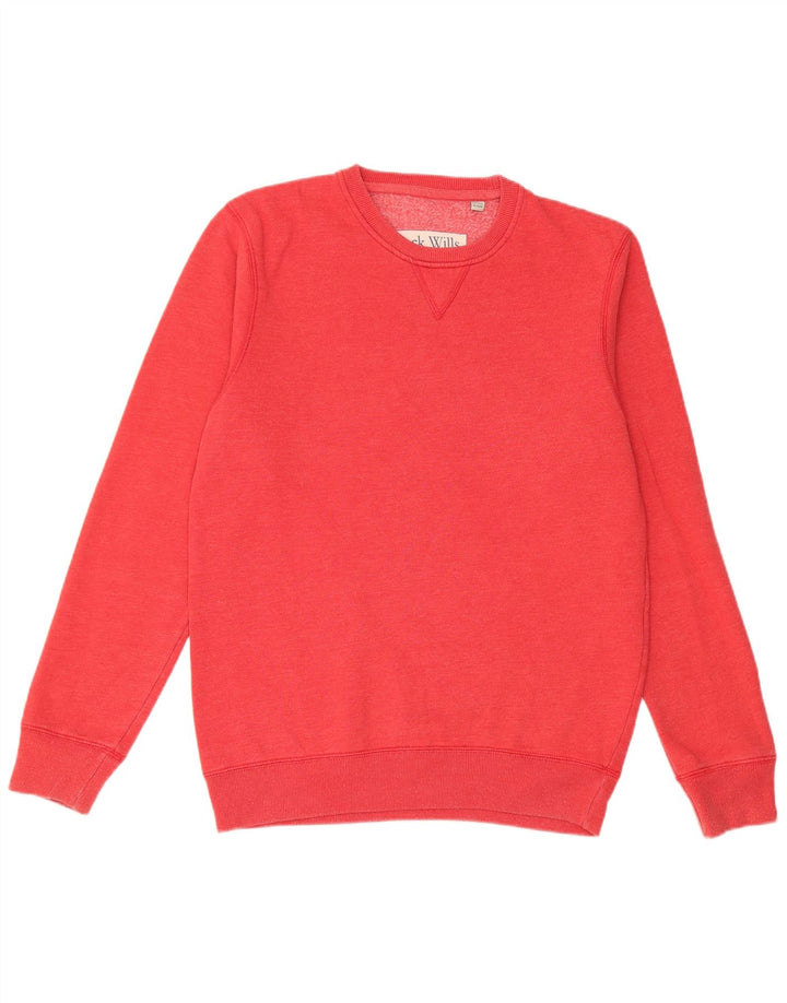 JACK WILLS Sudadera gráfica para hombre Jumper Medium Red Cotton