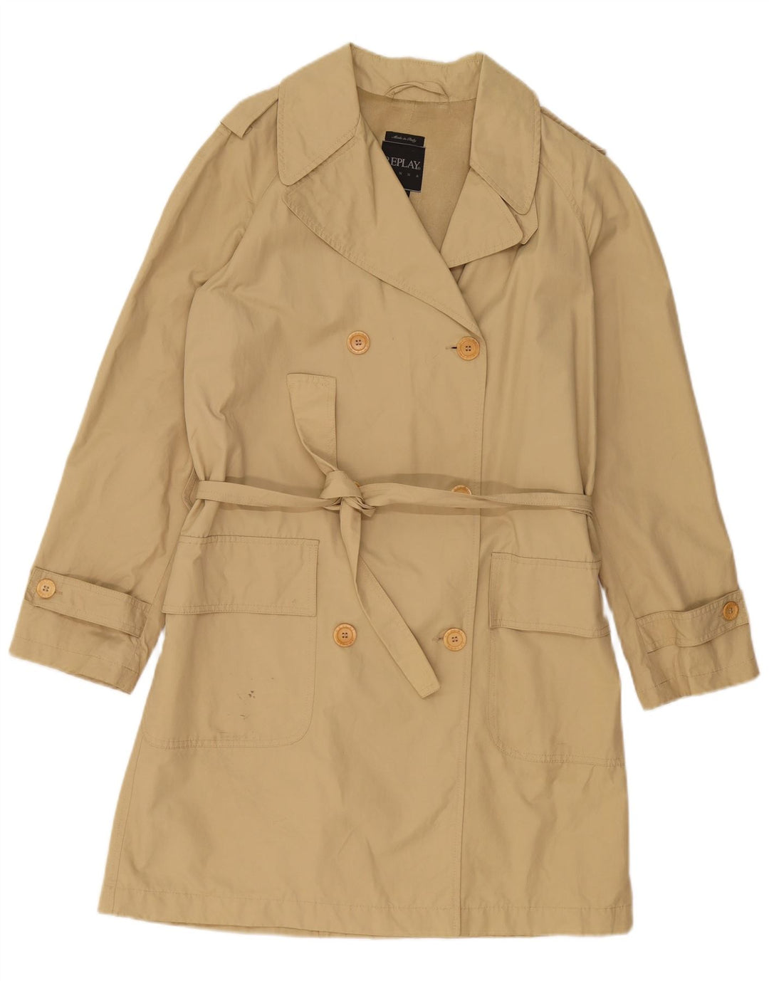 REPLAY Gabardina para mujer UK 44 Algodón beige medio