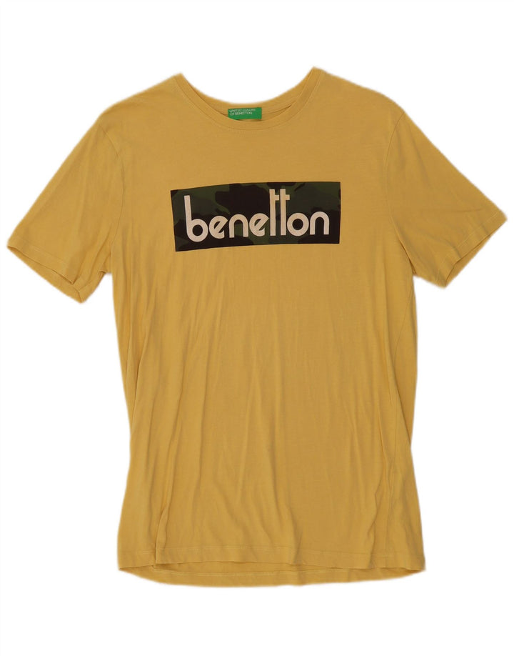 Benetton Camiseta Gráfica De Algodón Amarillo Medio