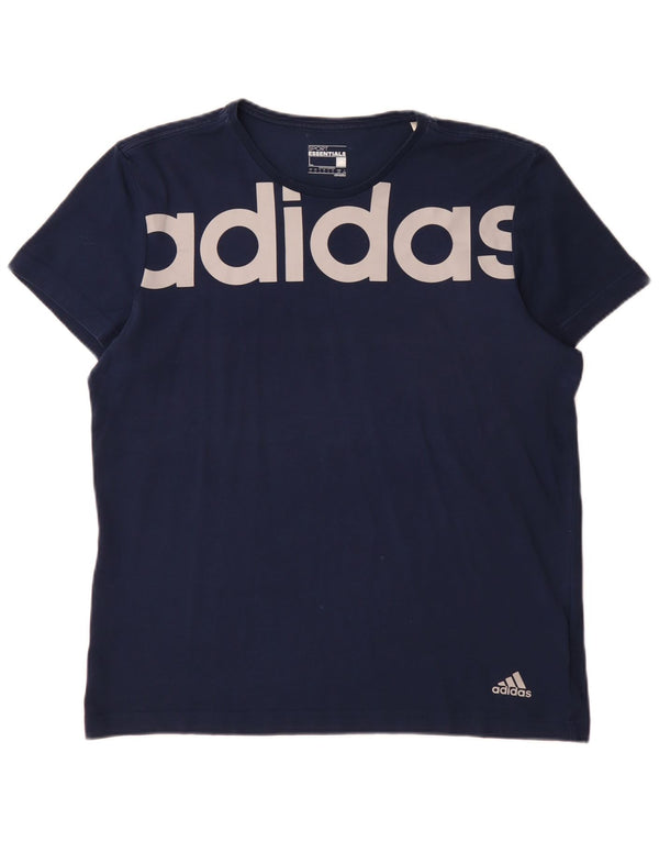 Adidas Mens Climalite Graphic Camiseta Top Grande Azul Marino