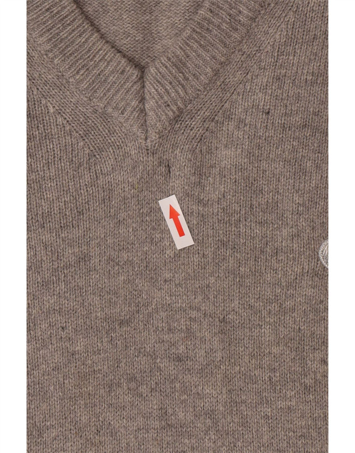 Murphy & Nye Jersey con cuello en V para hombre de lana gris grande