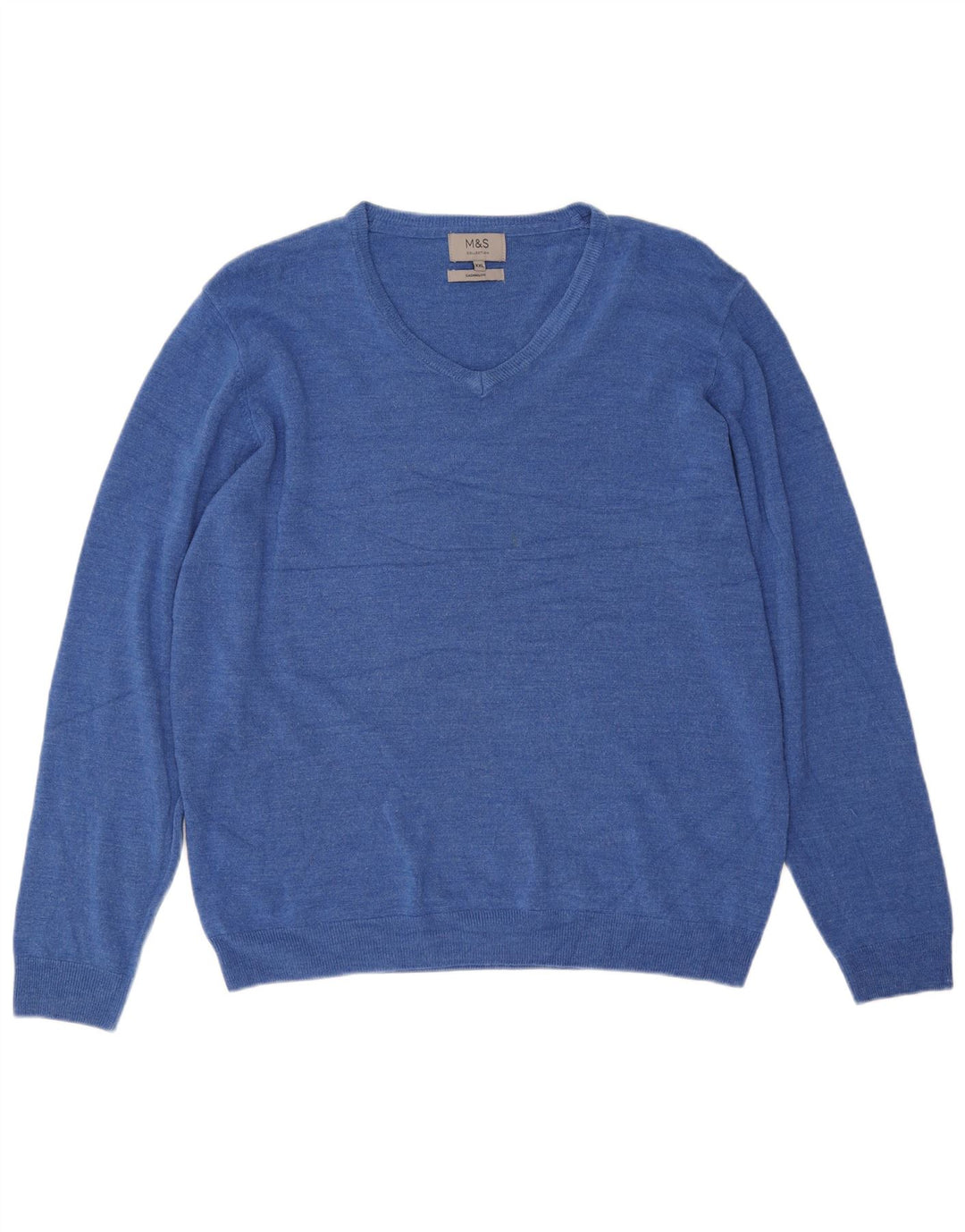 Marks & Spencer Suéter con Cuello en V para Hombre 2XL Acrílico Azul