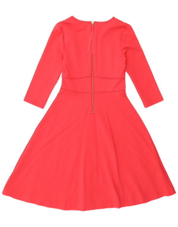 Boden Vestido acampanado regular de manga 3/4 para mujer UK 40 Small Viscosa roja