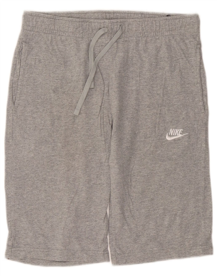 Nike - Pantalones cortos deportivos para hombre, talla pequeña, algodón gris