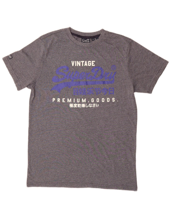 Superdry Camiseta gráfica para hombre Top grande de algodón moteado en azul marino