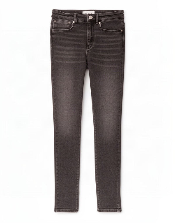 Zara Vaqueros pitillo de cintura alta para mujer EU 38 Small W28 L26 Algodón gris